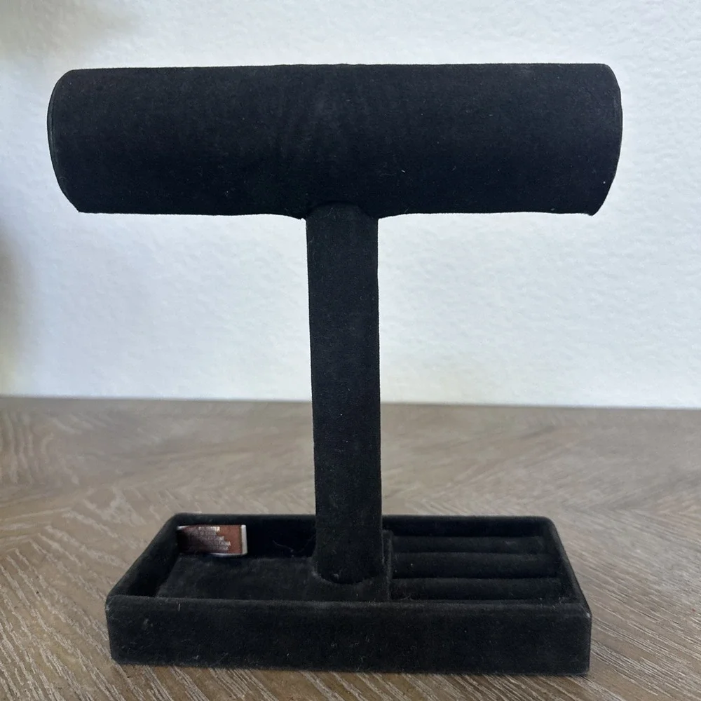 Bar Velvet Jewelry Display Stand Organizer for Bracelets Rings Watches Black